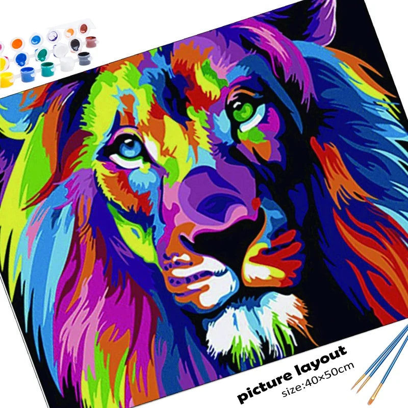 Colorful Creatures Paint by Number Kits for Adults