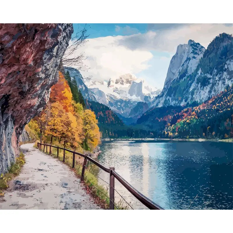 Peaceful Landscapes Paint by Number Kits for Adults
