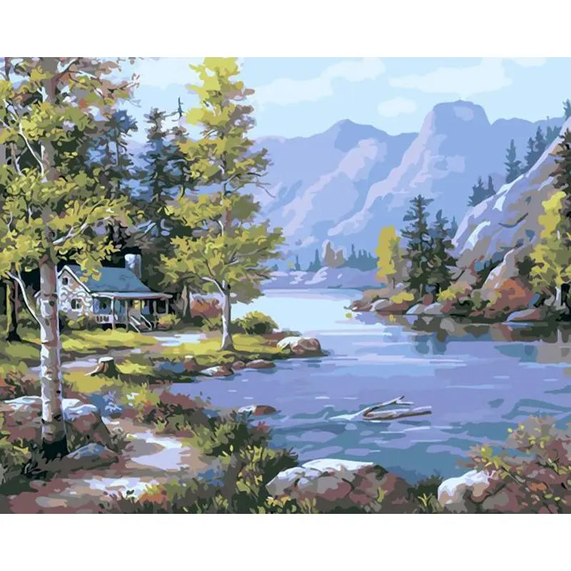 Peaceful Landscapes Paint by Number Kits for Adults