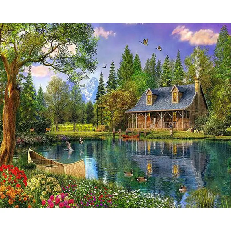 Peaceful Landscapes Paint by Number Kits for Adults