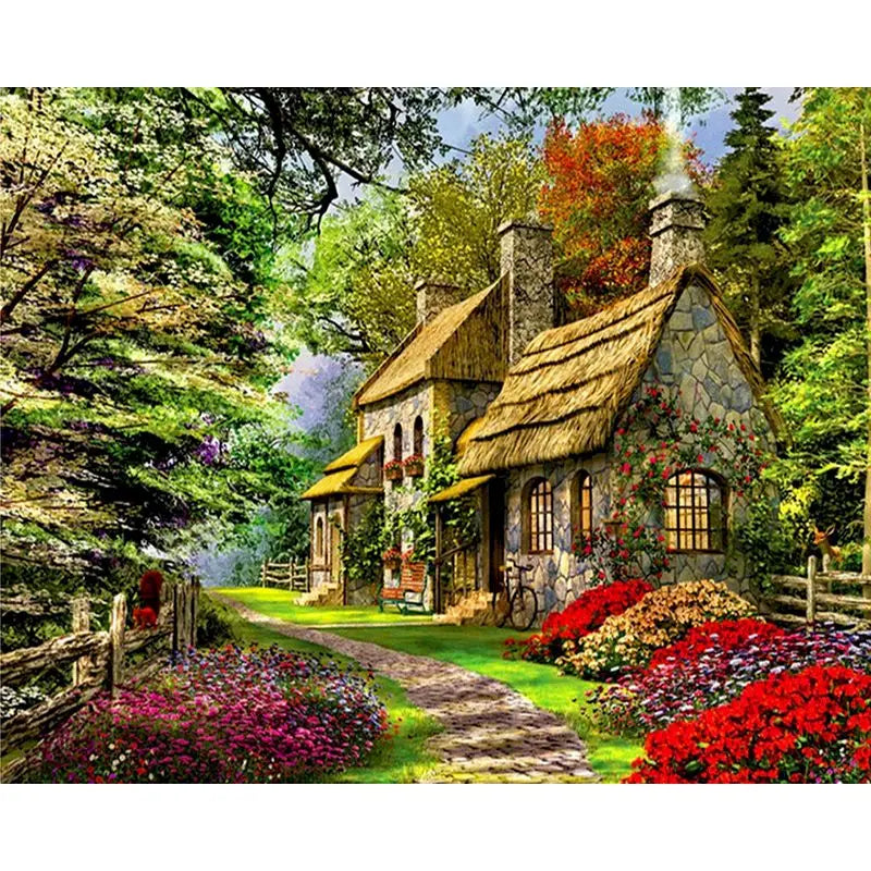 Peaceful Landscapes Paint by Number Kits for Adults