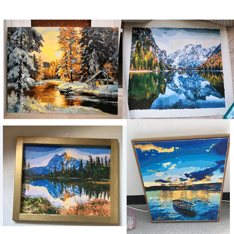 Peaceful Landscapes Paint by Number Kits for Adults