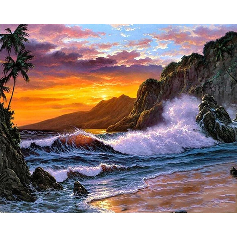 Peaceful Landscapes Paint by Number Kits for Adults