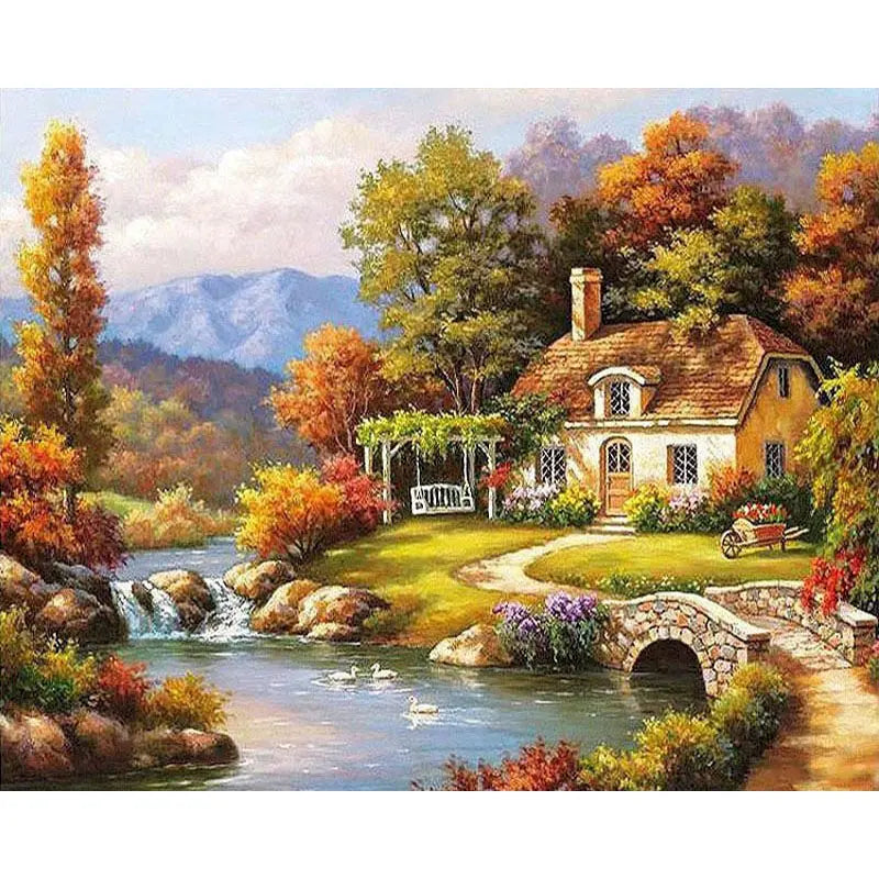 Peaceful Landscapes Paint by Number Kits for Adults