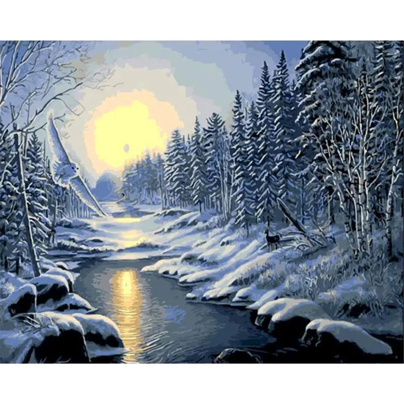 Peaceful Landscapes Paint by Number Kits for Adults