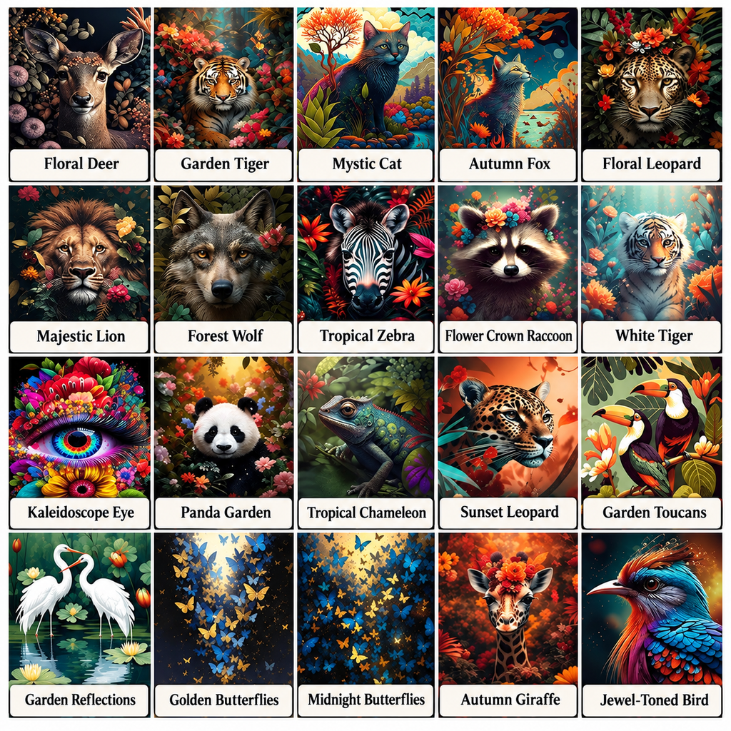 Wild Animal Paint by Number Kits for Adults