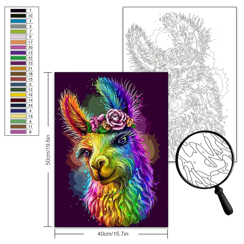Colorful Creatures Paint by Number Kits for Adults