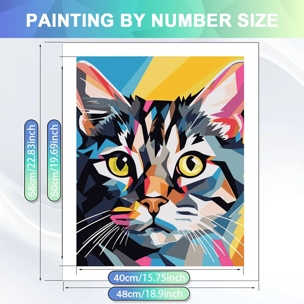 Cat Paint by Number Kits for Adults