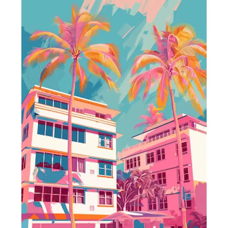 Pastel Paradise Paint by Number Kits for Adults