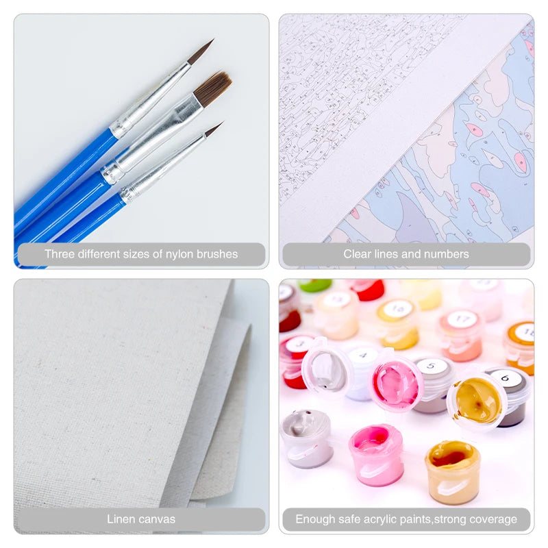 Pastel Paradise Paint by Number Kits for Adults