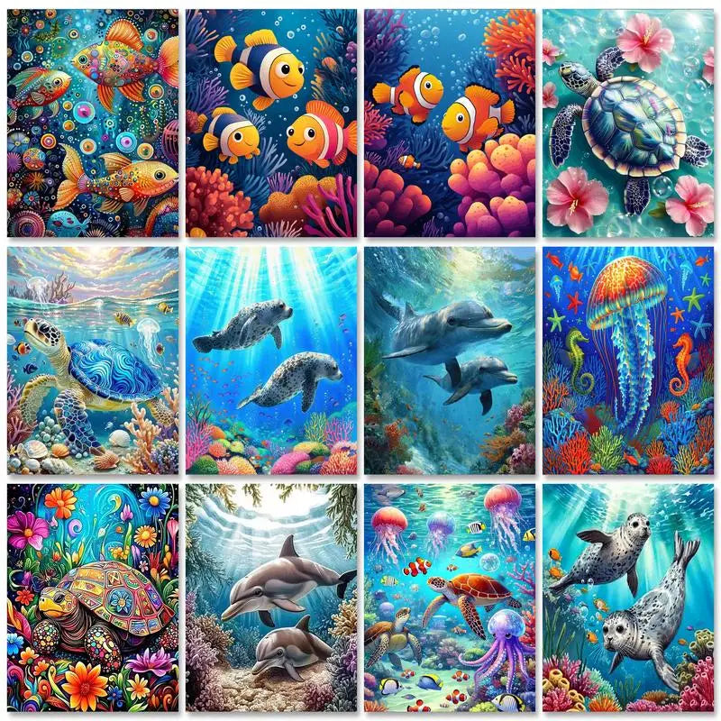Sea Animals Paint By Number Kit