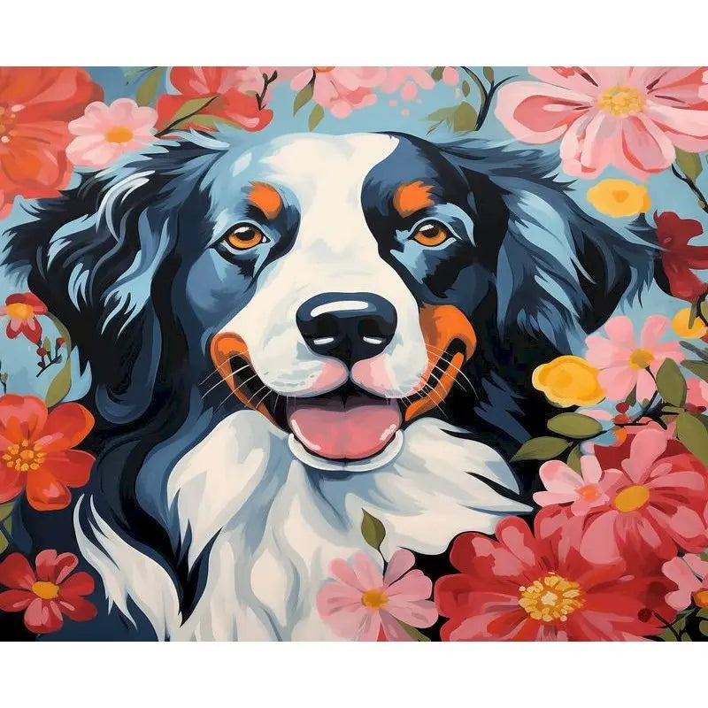 Dogs in Bloom Paint by Number Kits for Adults