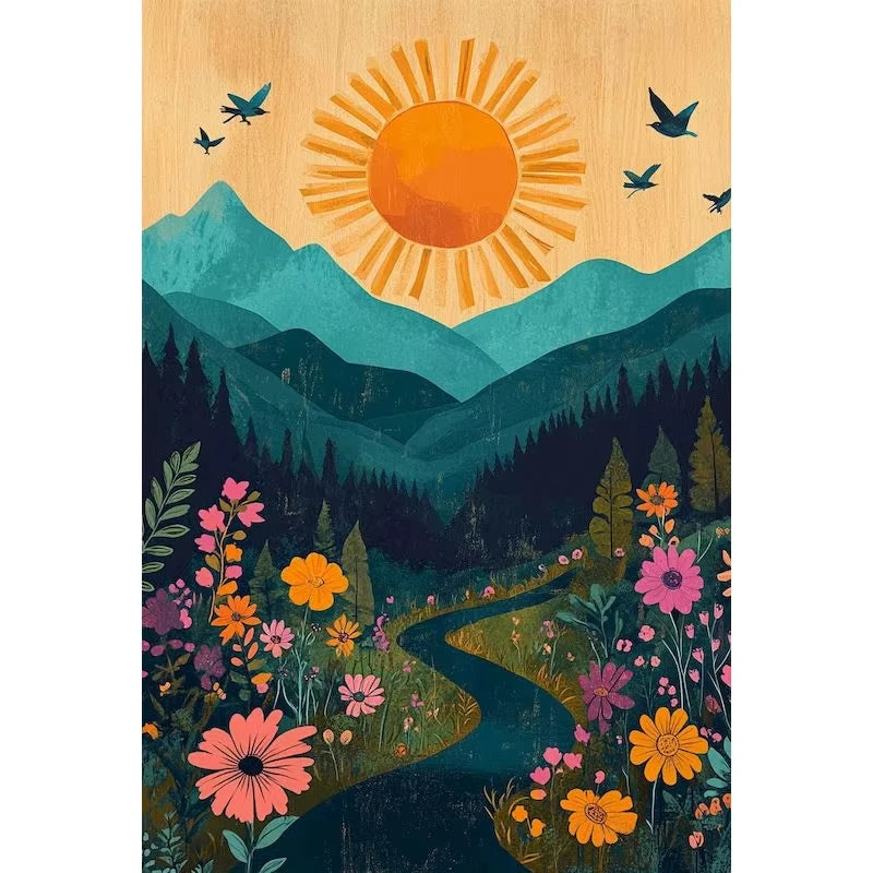 Mountain Meadows  Wildflowers Paint by Number Kits for Adults