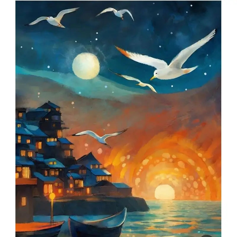 Moonlit Cities & Coastal Escapes Paint by Number Kits for Adults