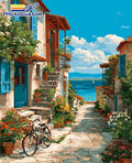 Mediterranean Village Paint by Number Kits for Adults
