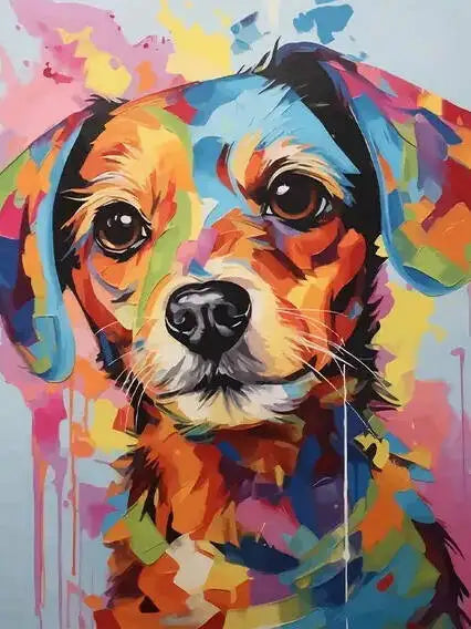 Colorful Dogs Paint by Number Kits for Adults