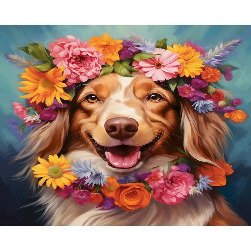 Dogs in Bloom Paint by Number Kits for Adults