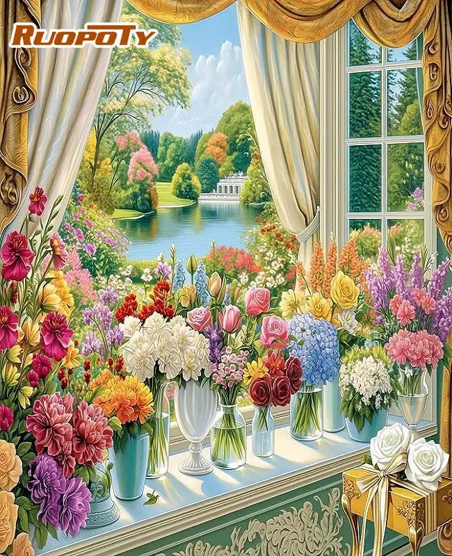 Cottage Garden Paint by Number Kits for Adults