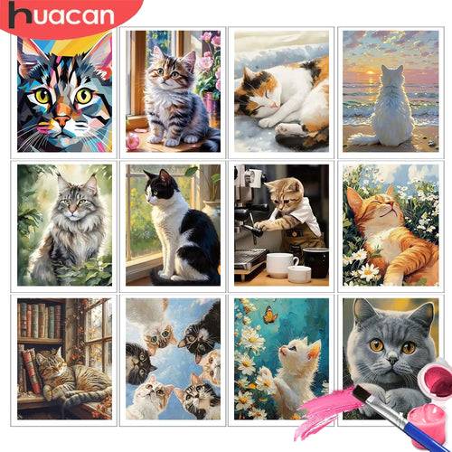 Cat Paint by Number Kits for Adults