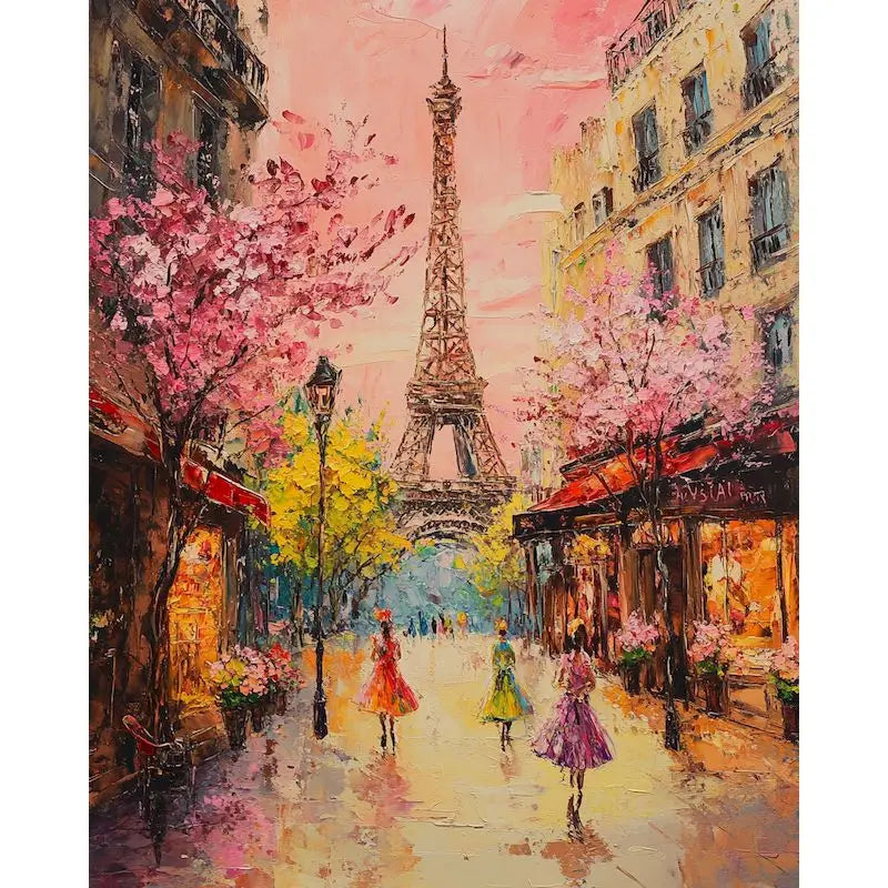 Paris in Pink Paint by Number Kits for Adults