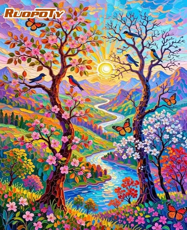 Enchanted Gardens &amp; Waterscapes Paint by Number Kits for Adults
