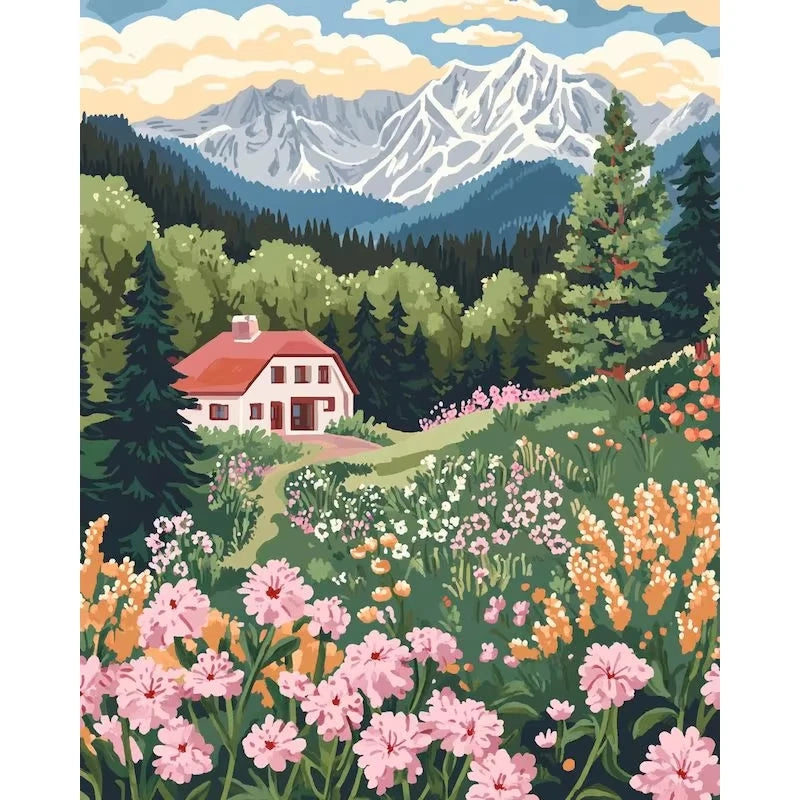 Mountain Meadows  Wildflowers Paint by Number Kits for Adults