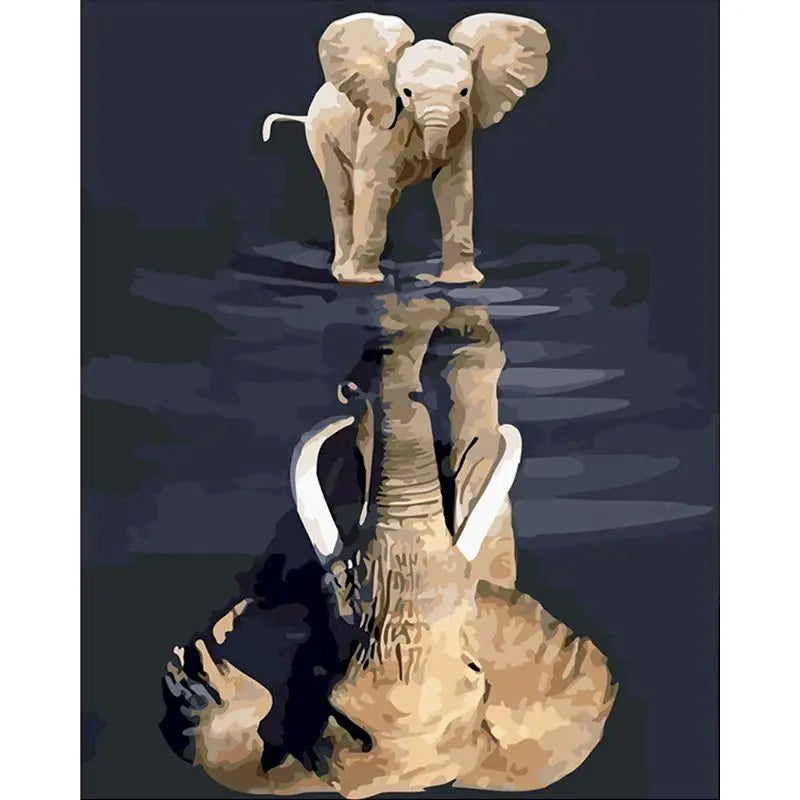 Elephant Paint by Number Kits for Adults
