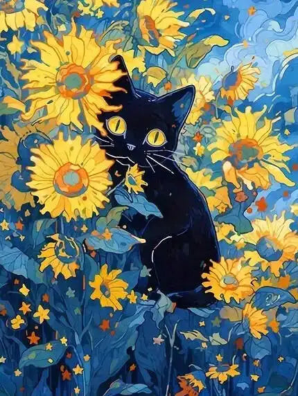 Night Cats Paint by Number Kits for Adults