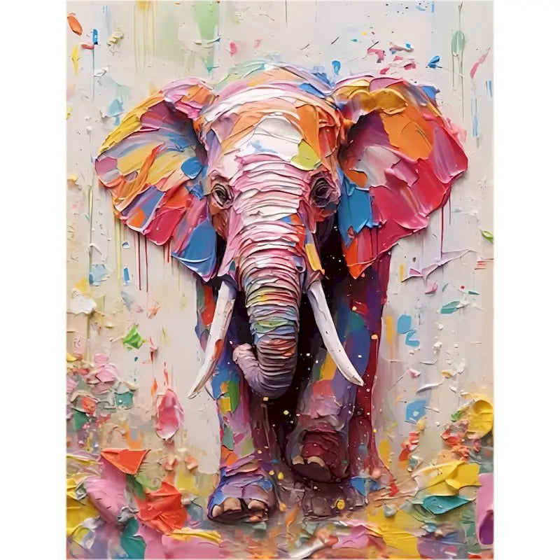 Elephant Paint by Number Kits for Adults