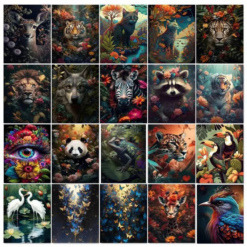 Wild Animal Paint by Number Kits for Adults