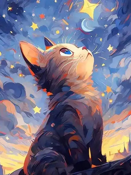 Night Cats Paint by Number Kits for Adults