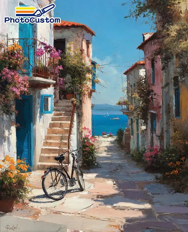 Mediterranean Village Paint by Number Kits for Adults