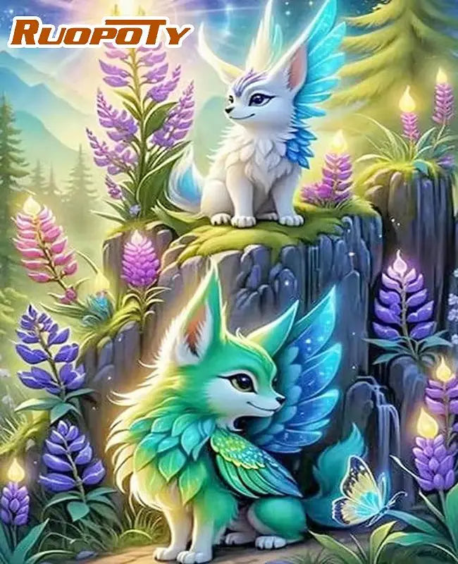 Enchanted Creatures Paint by Number Kits for Adults