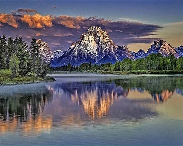 Mountain Waters Paint by Number Kits for Adults