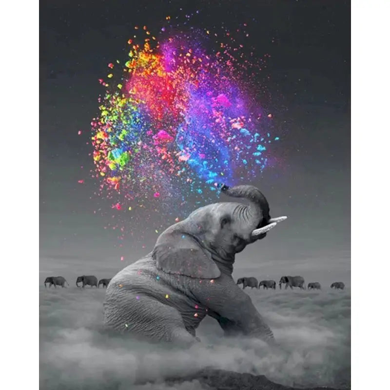 Elephant Paint by Number Kits for Adults