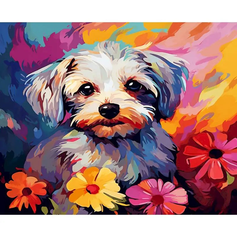 Dogs in Bloom Paint by Number Kits for Adults