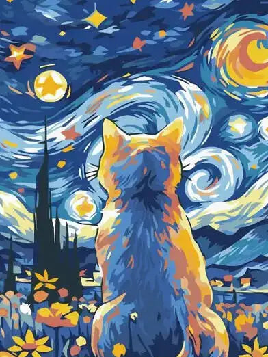 Night Cats Paint by Number Kits for Adults
