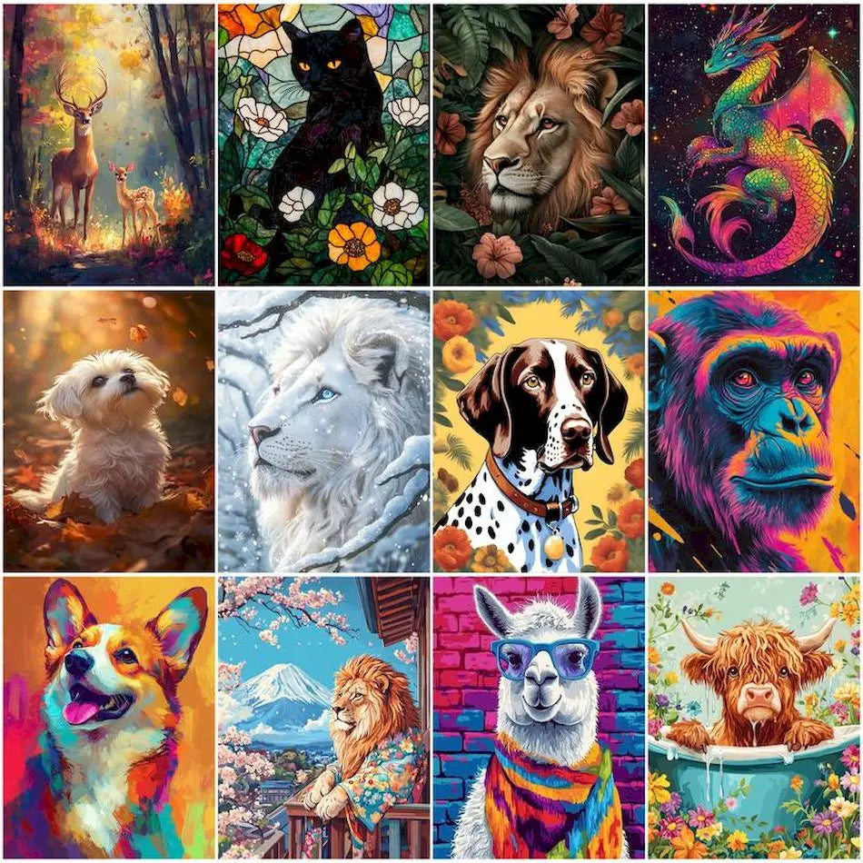 Wild & Whimsical Animal Portrait Paint by Number Kits