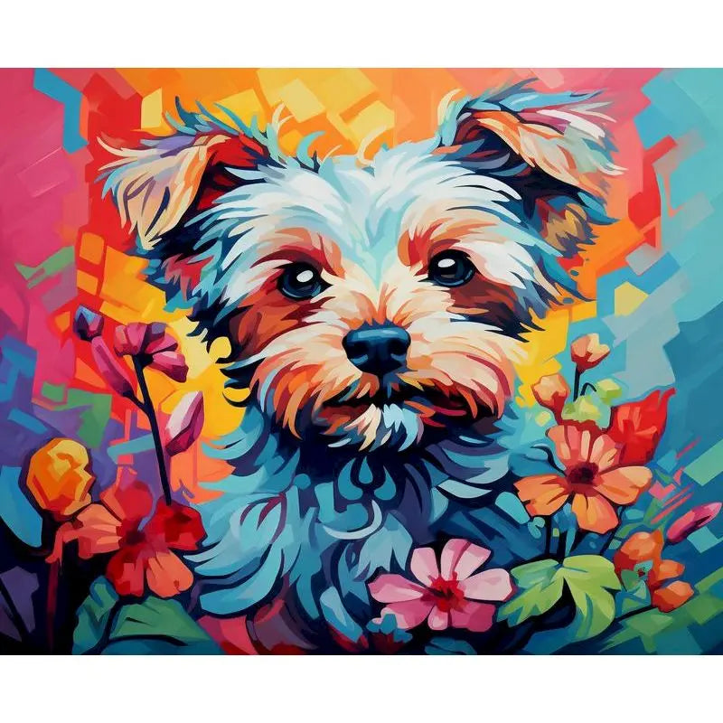 Dogs in Bloom Paint by Number Kits for Adults