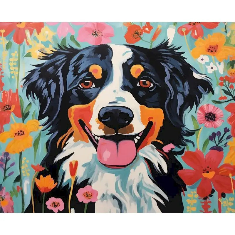 Dogs in Bloom Paint by Number Kits for Adults
