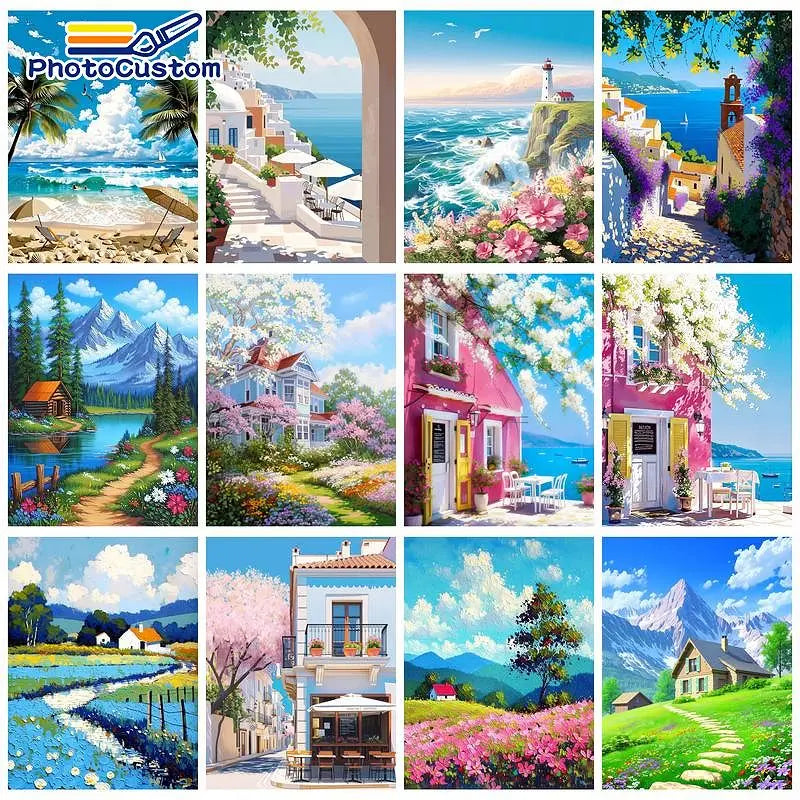 Scenic Escapes Paint by Number Kits for Adults