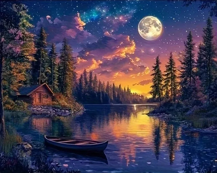 Mountain Waters Paint by Number Kits for Adults