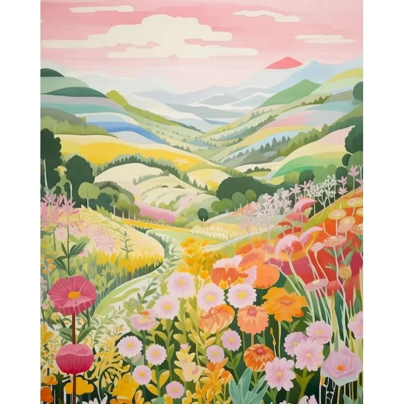 Mountain Meadows  Wildflowers Paint by Number Kits for Adults
