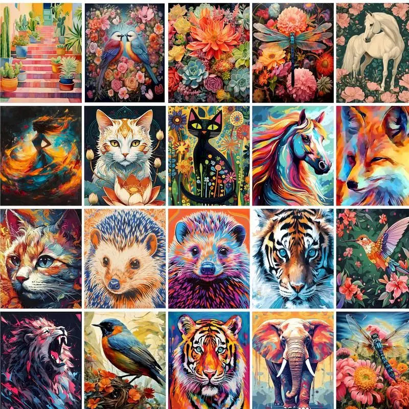 Beautiful Animal Art Paint by Number Kits for Adults