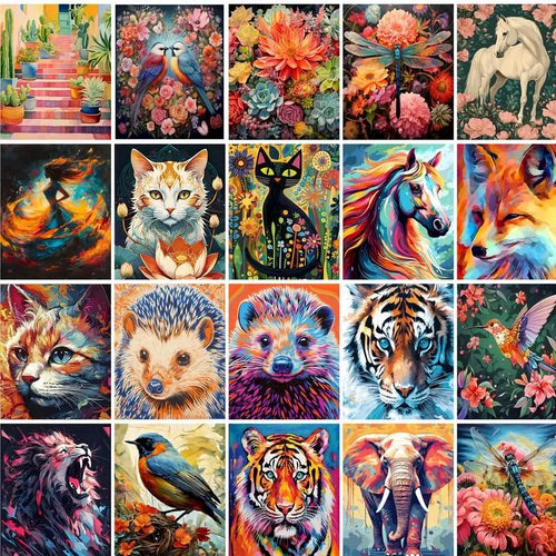 Beautiful Animal Art Paint by Number Kits for Adults