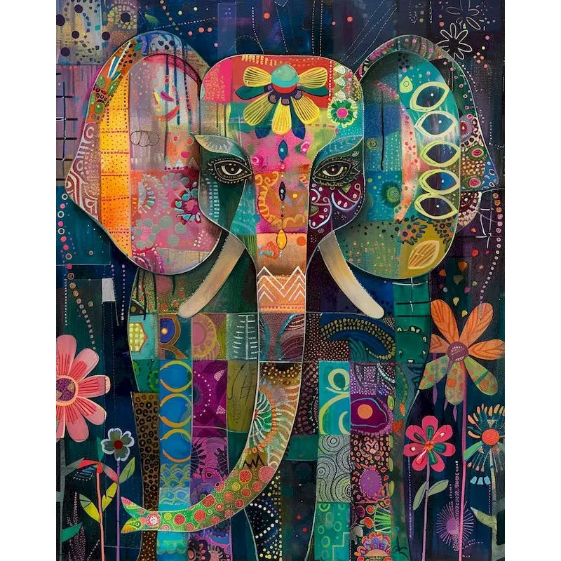 Elephant Paint by Number Kits for Adults