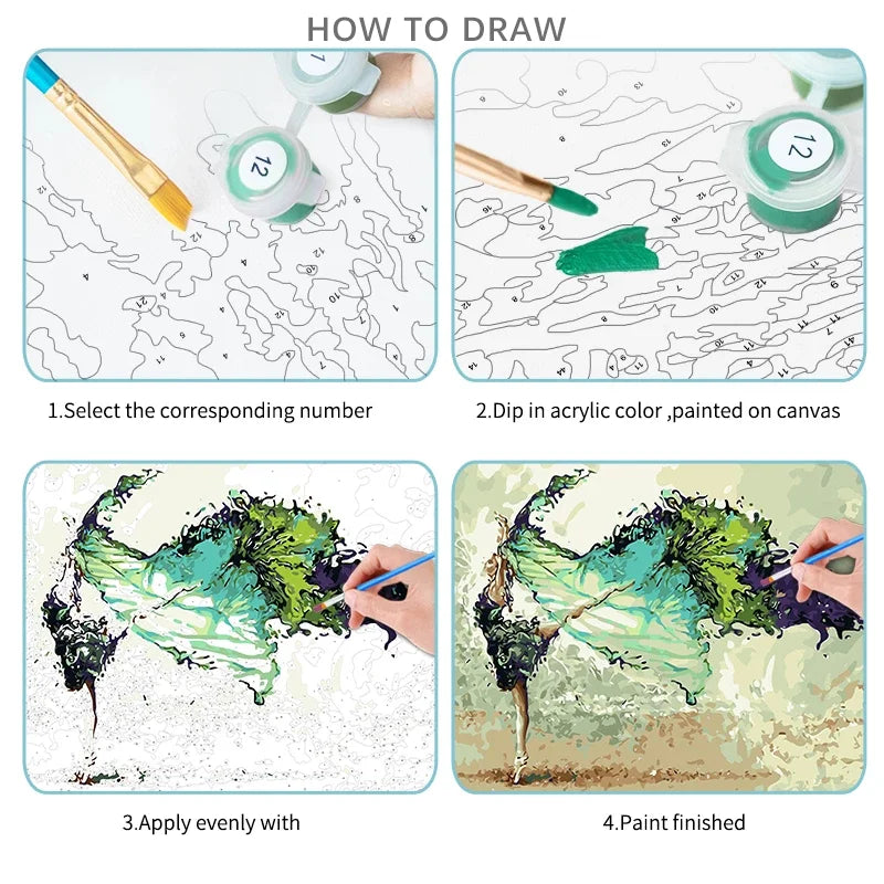 Enchanted Creatures Paint by Number Kits for Adults