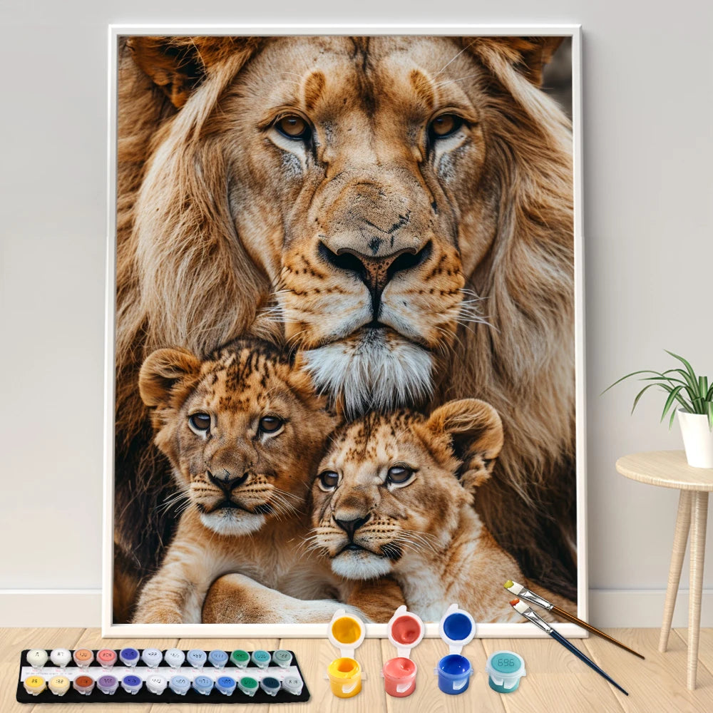 Majestic Lions Paint by Number Kits for Adults