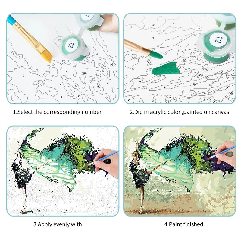 Sunlit Coastal Villages Paint by Number Kits for Adults