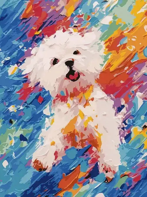 Colorful Dogs Paint by Number Kits for Adults